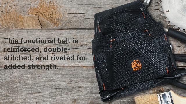WOLF Industrial Products Carpenters Heavy-Duty Ballistic 10-Pocket