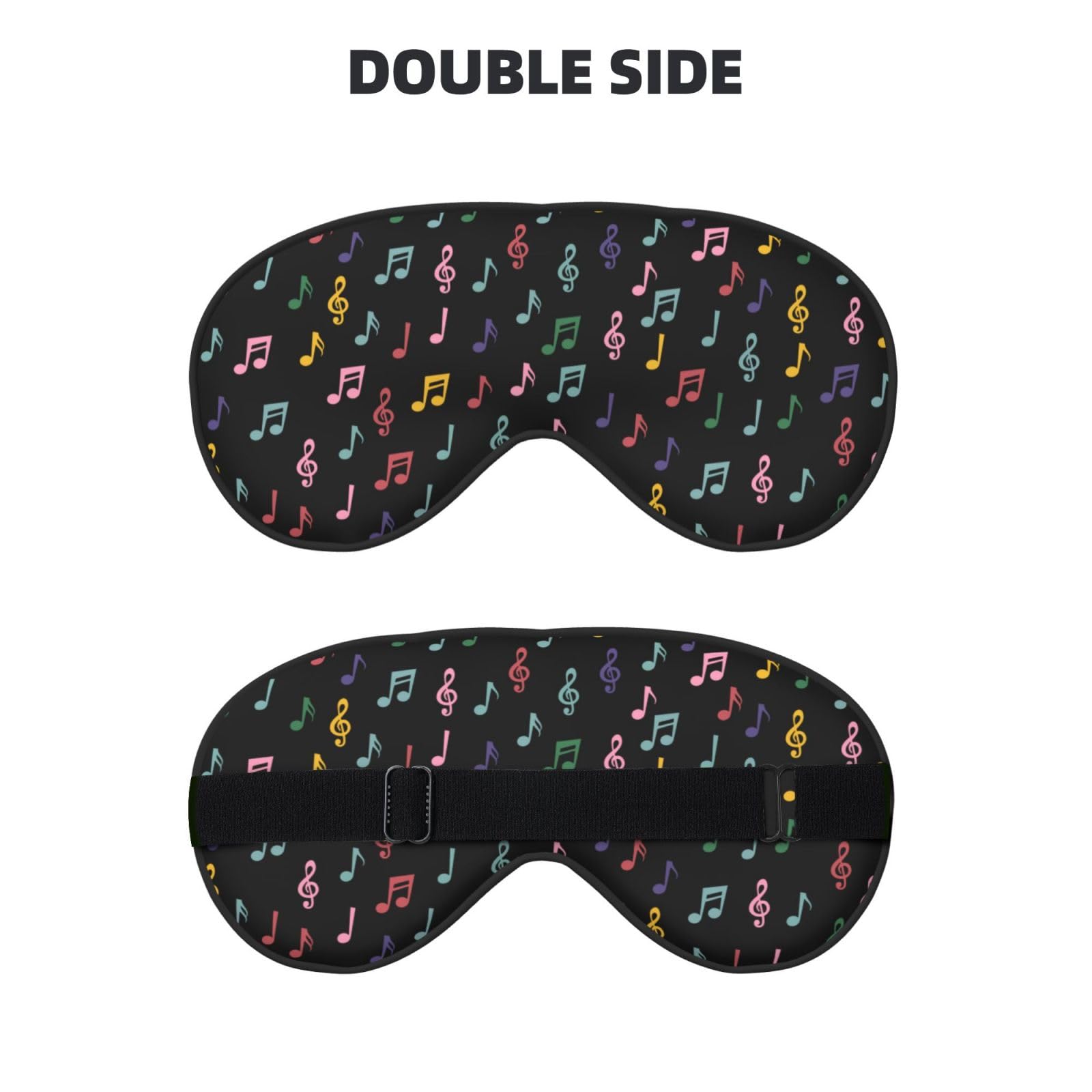 Condition photo showing New/Like New for sleep eye mask colorful music notes sleep mask for women men comfortable eye mask with adjustable strap soft eye cover blindfold for travel yoga nap shift work