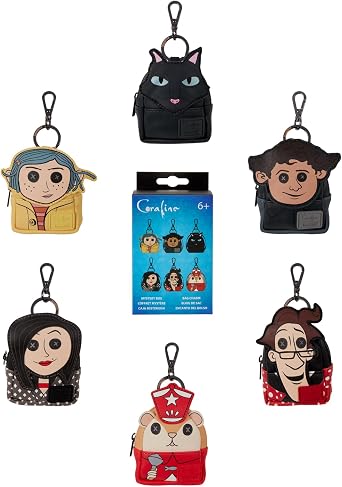 Loungefly Coraline Mystery - Mini Backpack Keychain Charm - Collect all 6 - Collectible Keychains