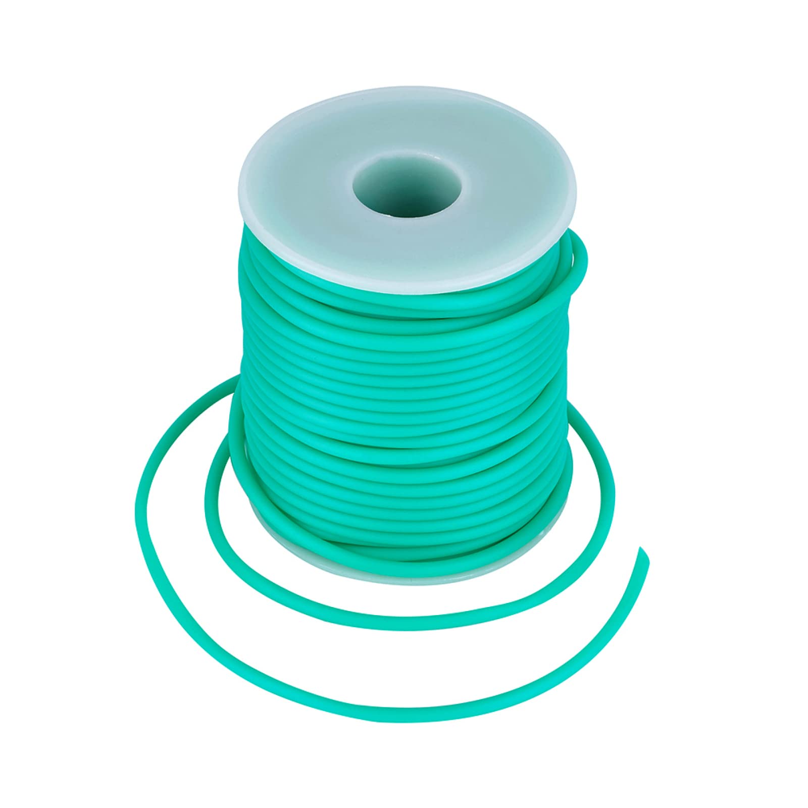 Craftdady 25m Hollow Pipe Tubing PVC Rubber Cord Rubber Tube Cord Wrapped Around For Memory Wire Necklace Bracelet Knitting, Medium Turquoise