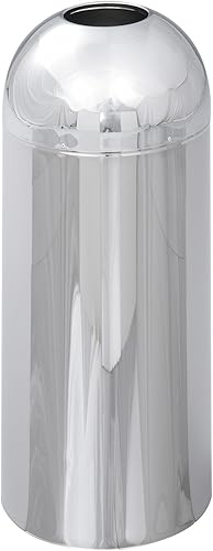 Safco Products 9875 Reflections by Safco - Receptáculo de residuos con cúpula abierta 15 galones cromo