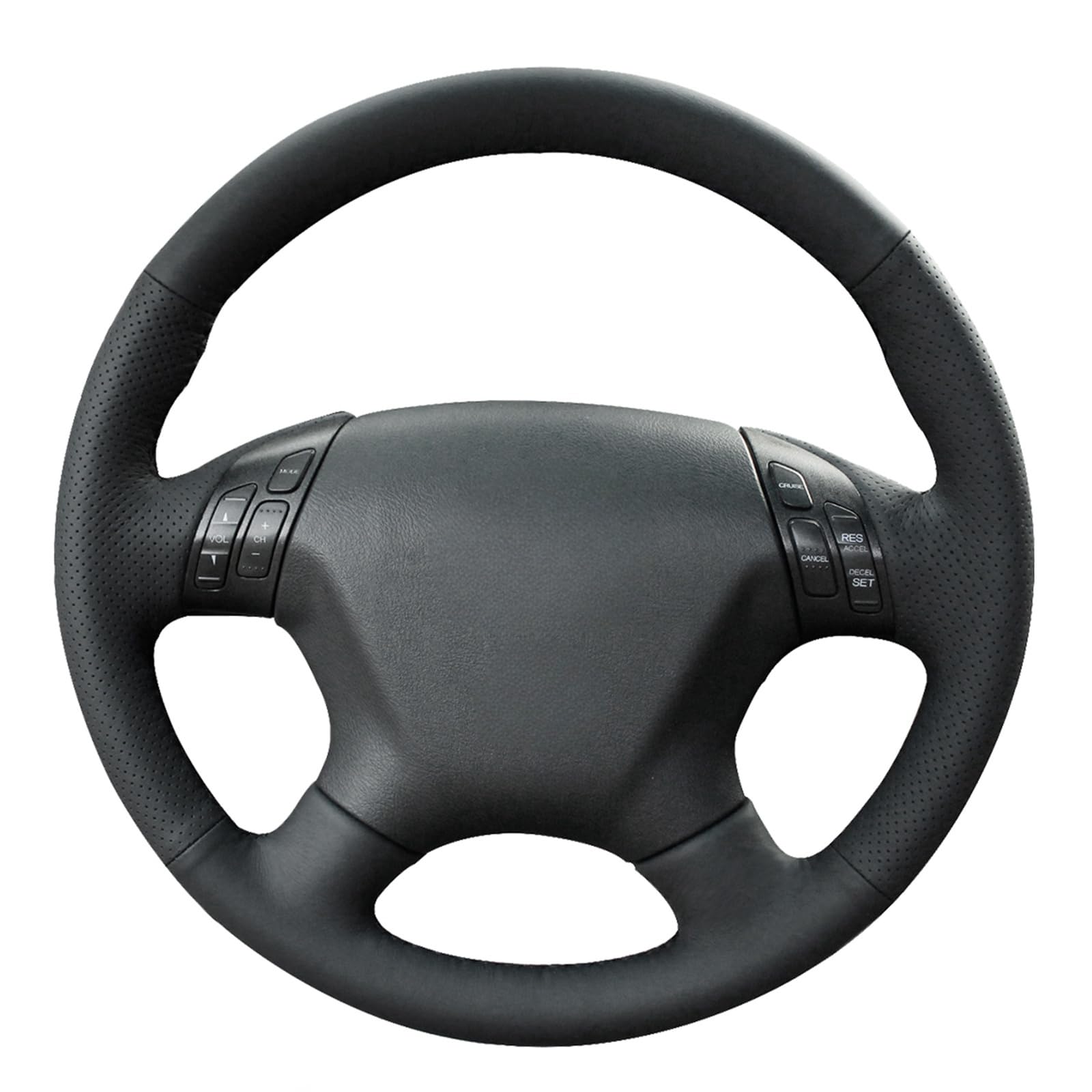MEWANT Handsewing Black Artificial Leather Steering Wheel Covers Wrap for for Honda Accord 7 Accessories Interior Auto