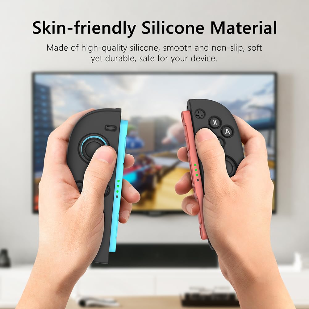 Introti Funda de silicona para mandos Joy-Con Switch 2, empuñaduras antideslizantes y funda duradera para un control mejorado, accesorio para juegos NS2