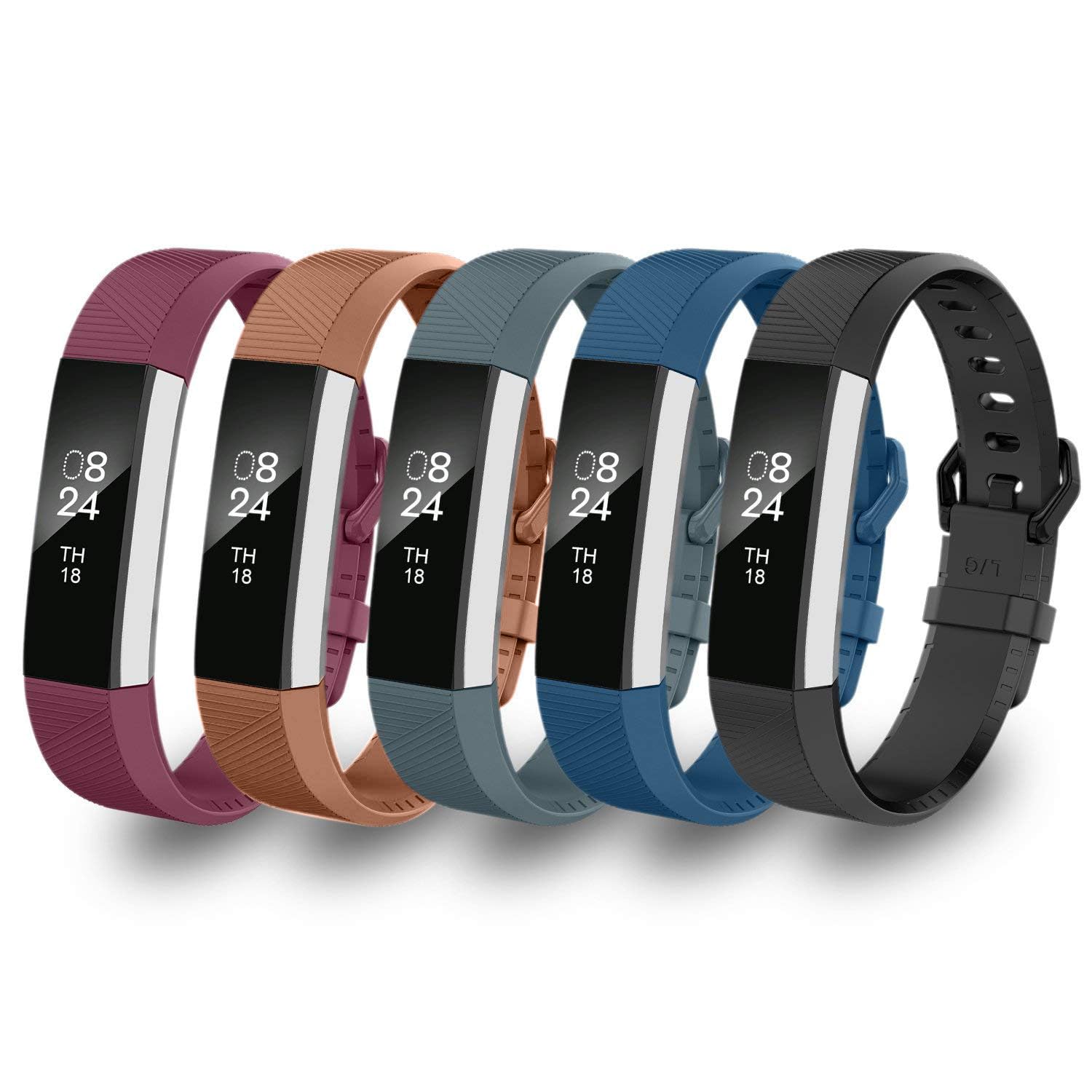 5PK Compatible for Fitbit Alta & Alta HR/Fitbit Ace Replacement Band Lightweight Breathable Wristband Strap Bracelet for Women Men Boys Girls [Small]