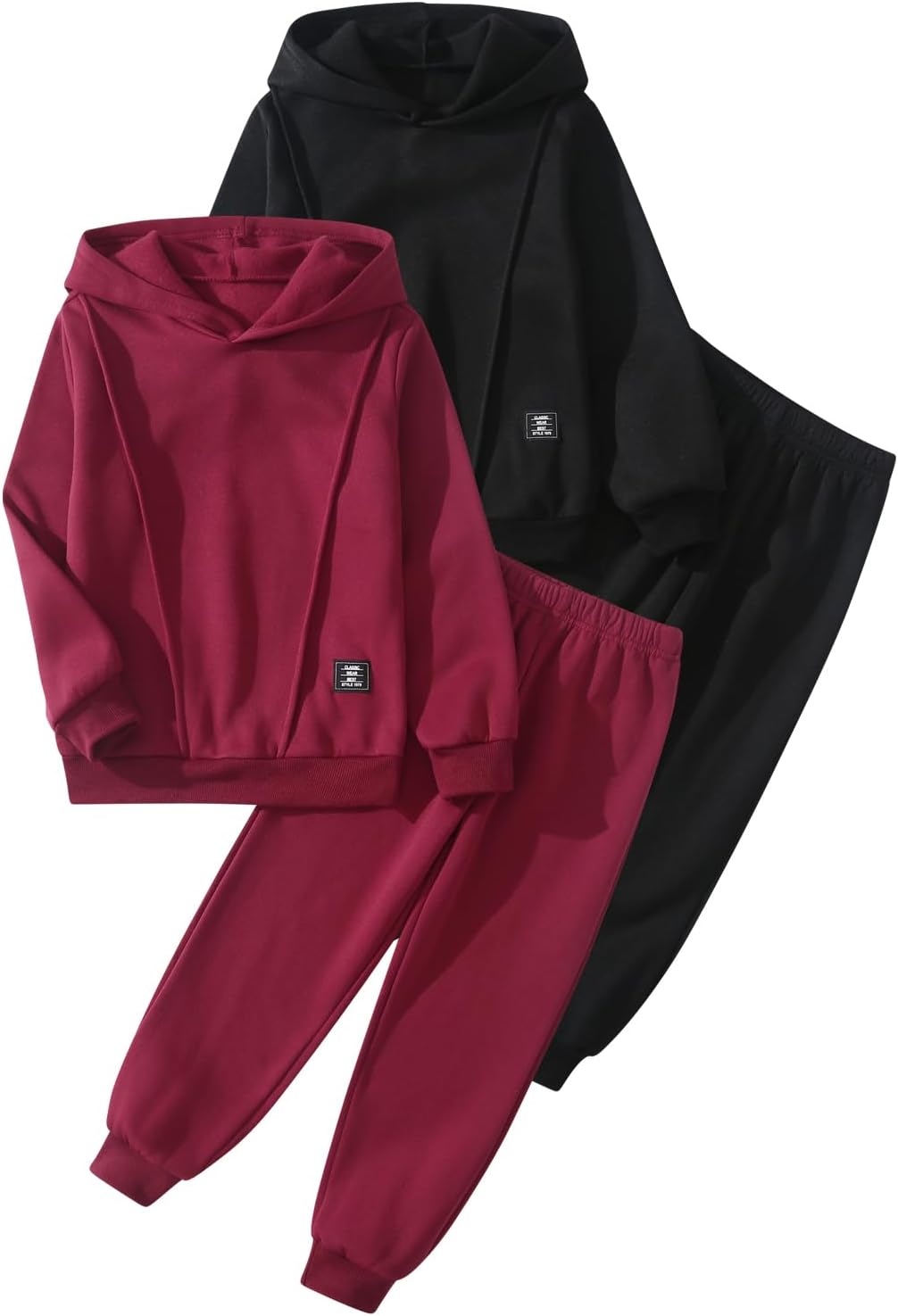 Boy Outfits Sweatsuit Fleece Hood Pullover and Jogger Pant Set 4-14Y