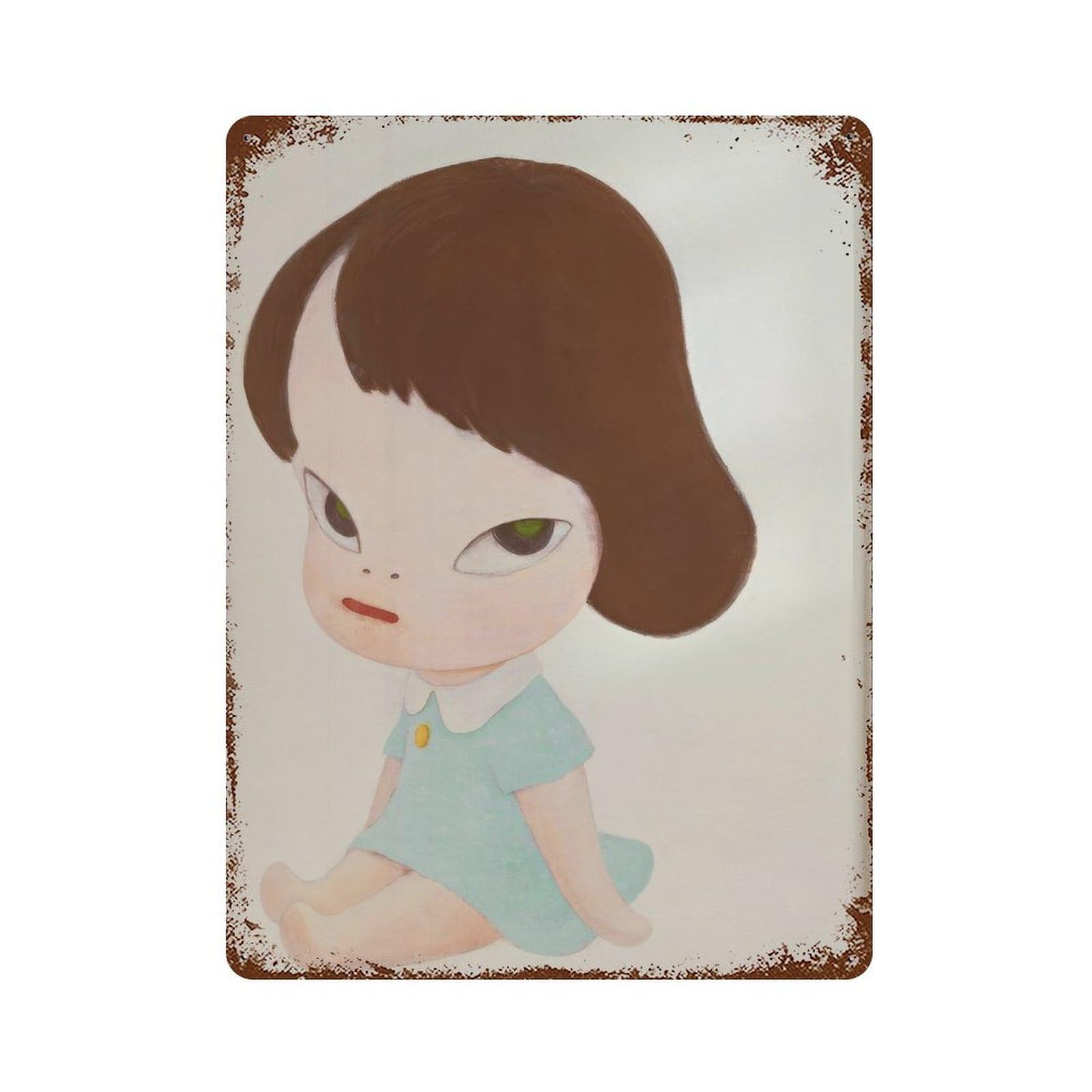 xiaoxiaoshen Girl Sitting. Yoshitomo Nara Wall Decor Art Metal Tin Poster Modern Home Decor Art Home Bar Shop Decorations Vintage Sign 40x30cm
