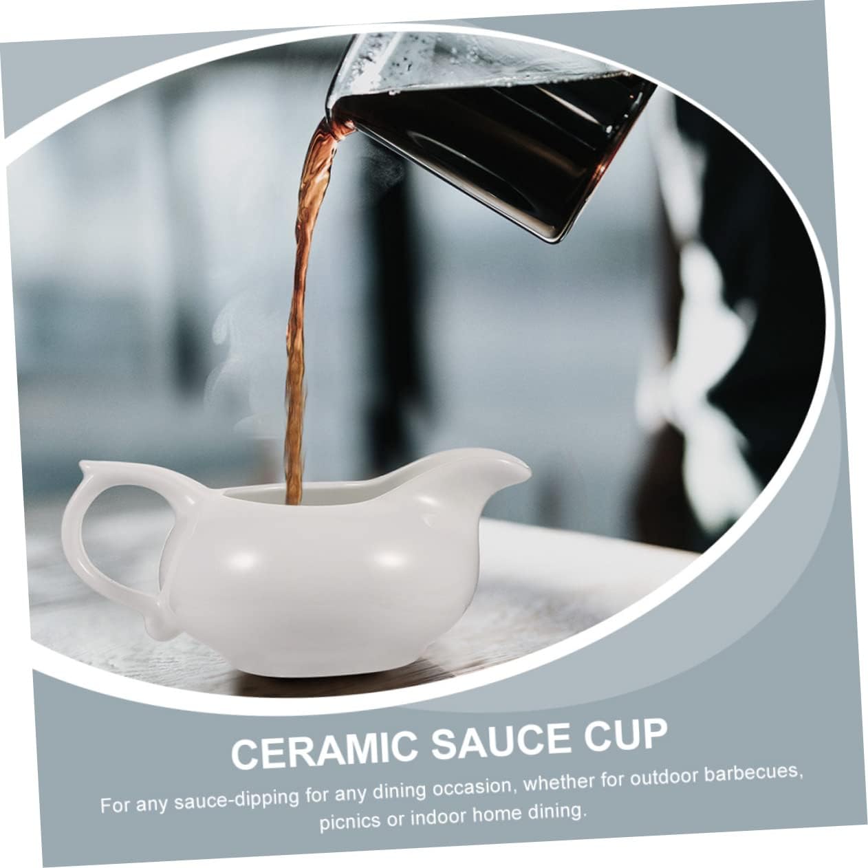 Ceramic Gravy Boat Sauce Cup for Sauces and Nuts White