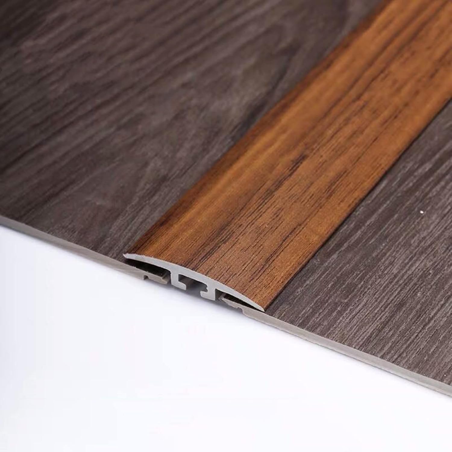 Floor Transition Strip Door Kitchen Bedroom, Self Adhesive, 36 39 " T Molding Wide 1.6 Inch Carpet to Tile Metal Edge Trim with Wood Grain Surface, Doorway Thresholds Reducer for Flat Laminate ( Color