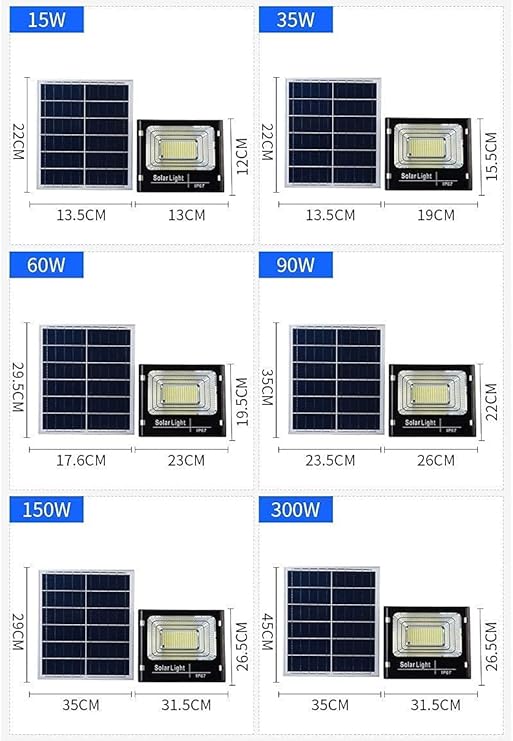 Generic Spot Lighting Outdoor Solar LED Floodlights Garden IP67 Waterproof Solar Panel Bright White Wall Lamps Auto On Light Sensor Solar Power Lights with Remote Control(Color:150W) photo 3