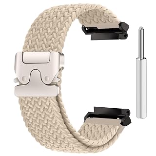 YODI Sturdy Strap Band Compatible With Amazfit T-Rex 2 Smartwatch Only, Braided design Classic Nylon Straps Accessories for Amaz fit Trex2 Men and Women (BRAIDED-STARLIGHT)