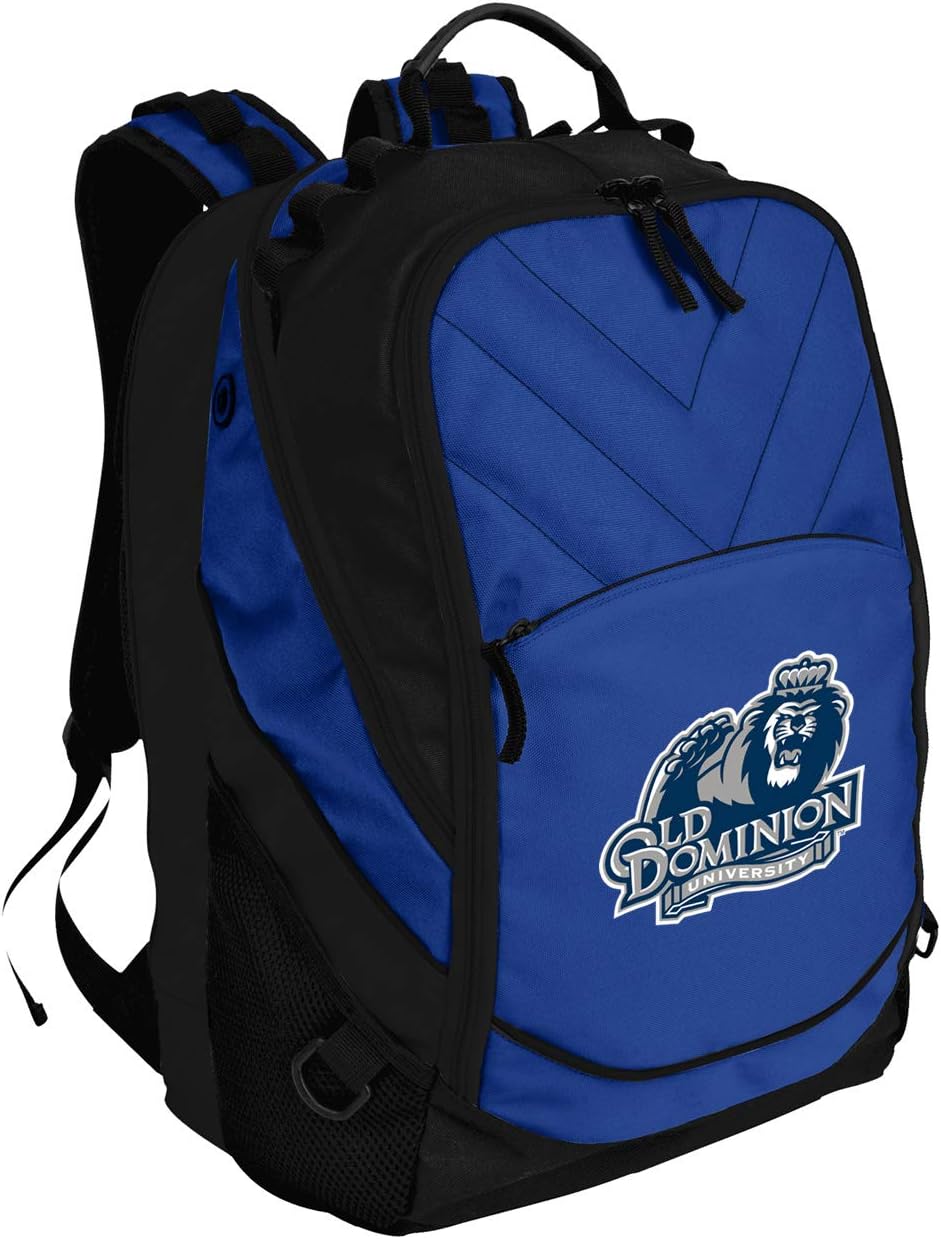 Broad Bay ODU Backpack Old Dominion University Bag with Laptop Section - Rugged 600D Nylon Construction (Black & Gray)