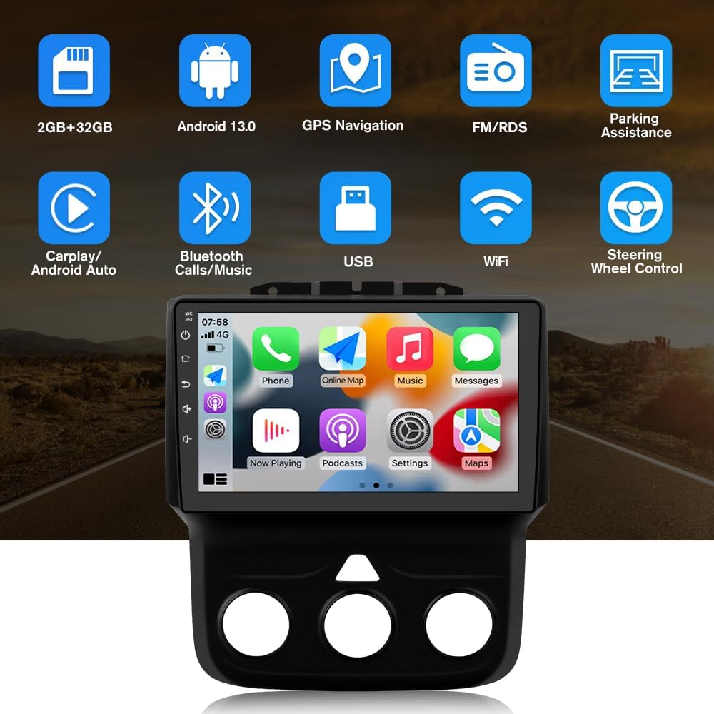 Car Radio Stereo Upgrade for Dodge RAM 1500/2500/3500 2013-2018 (8.8“)