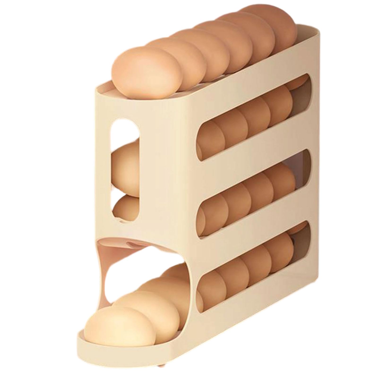 MURYE Intelligent 4 Layer Eggs Keeper with Fall Proof Designs and Quick Identification Fridge Organizers for Hassle Release Storage Space Saving Eggs Rack