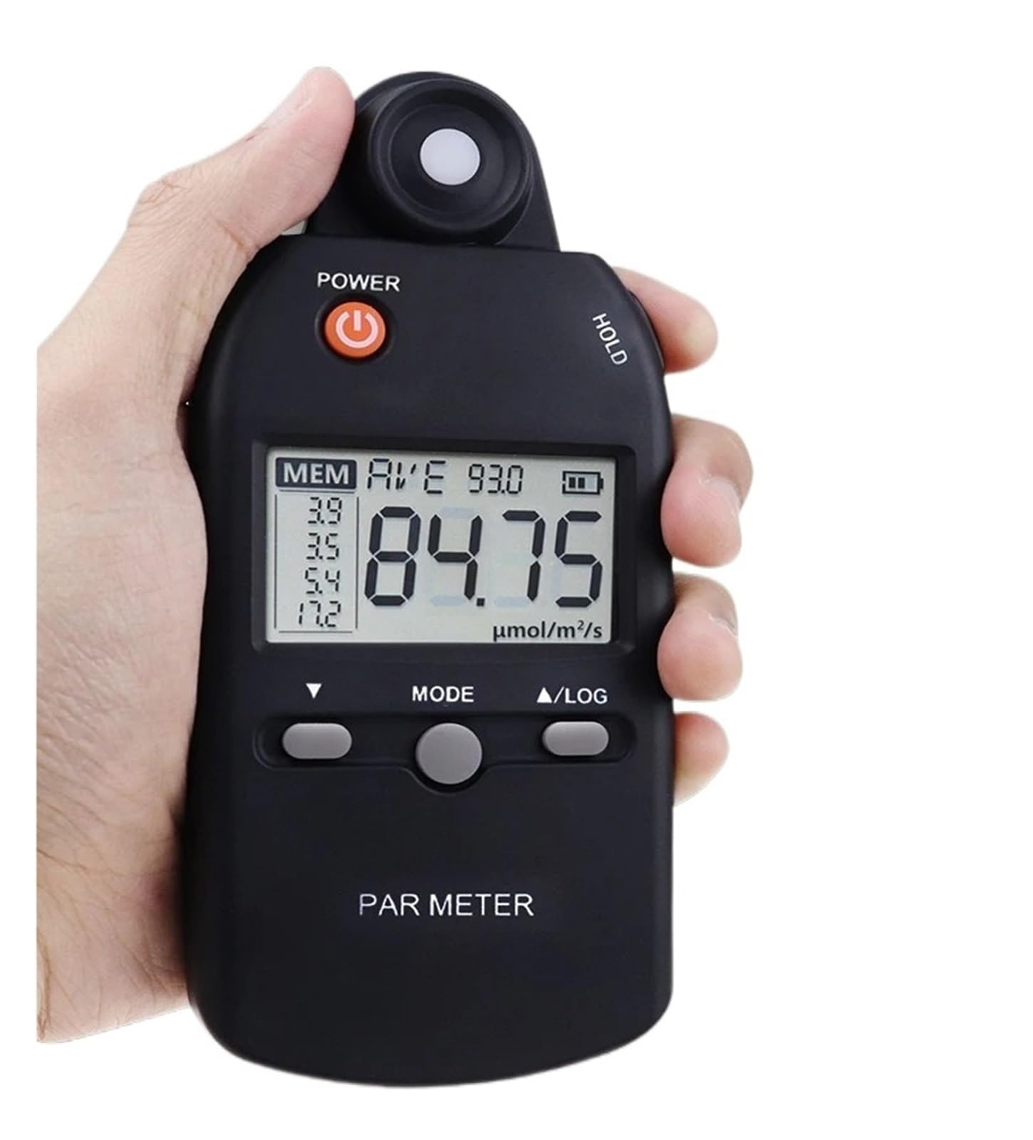Digital Light Meter, PAR Meter Lux Meter PPFD Sensor Full-Spectrum User-Friendly Record Function Indoor Outdoor Plant Light Meter