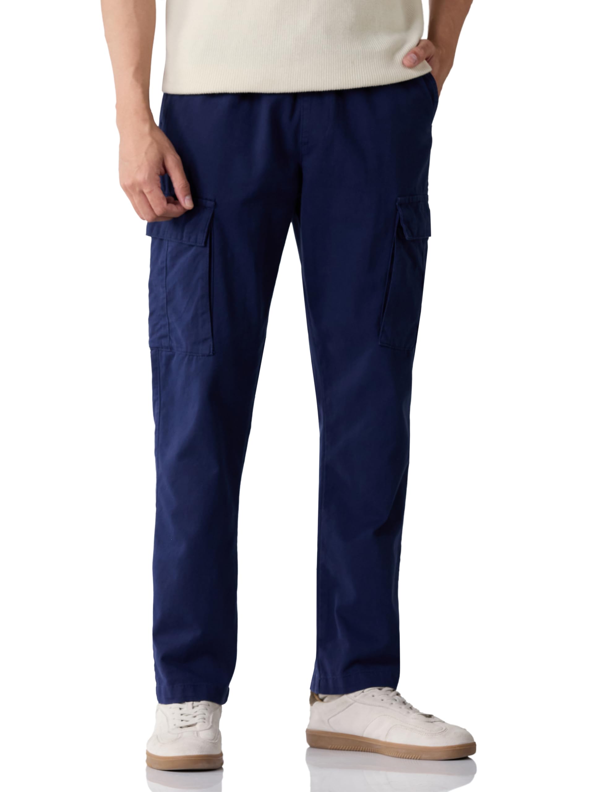 amazon brand - symbol Men's Regular Fit Cargo Trouser (Elasticated Waistband | 100% Cotton | Pants)-picture-14