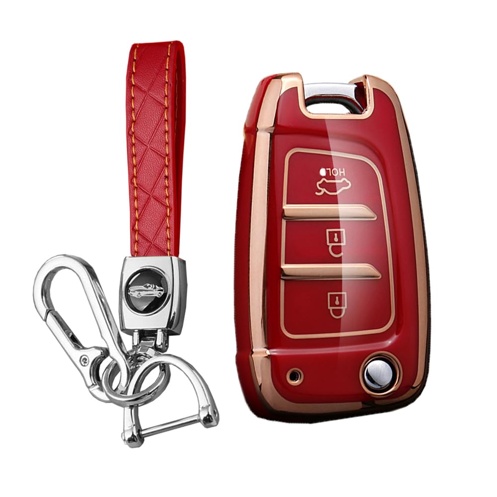 HOUTIAN Lot De 2 Coques De Clé Hyundai Avec Porte-clés à 5 Boutons Pour Elantra, Sonata, Ioniq 6, Santa Fe, Tucson, Kona 2022-2025