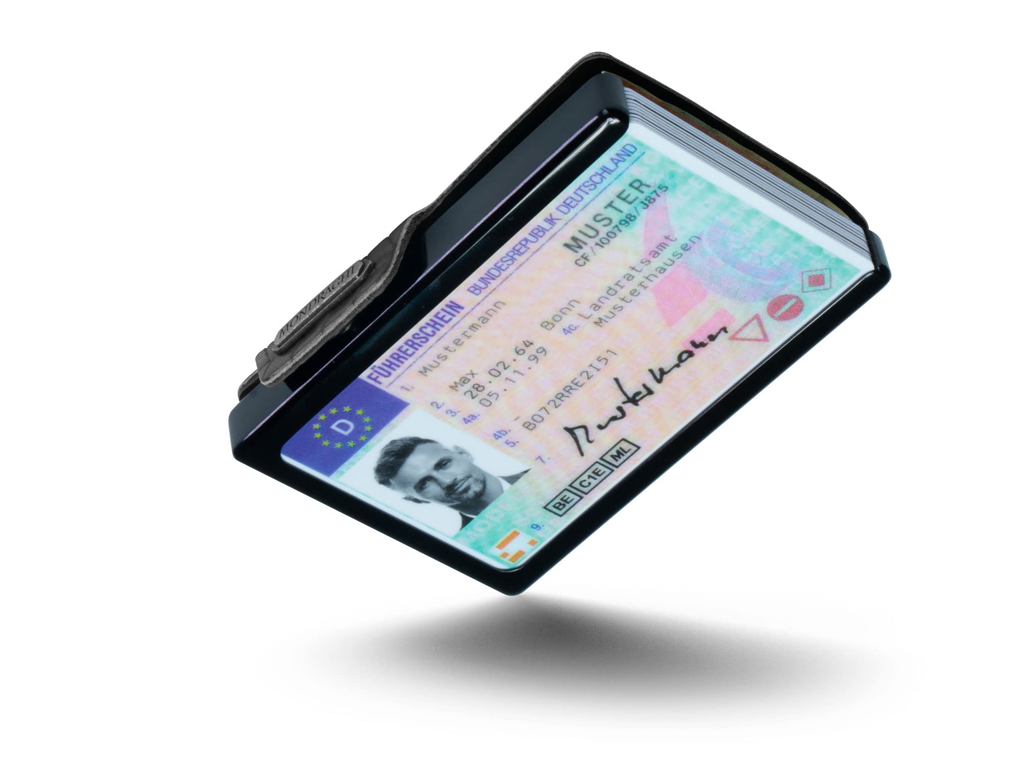 MONDRAGHI® Mini-Geldbörse Ultraleicht, Slim - Kreditkartenetui und Kartenetui mit Münzfach, echtes Leder - Klein und Tasche | Evolution, schwarz, Kartenhalter, Geldscheine, Münzfach…