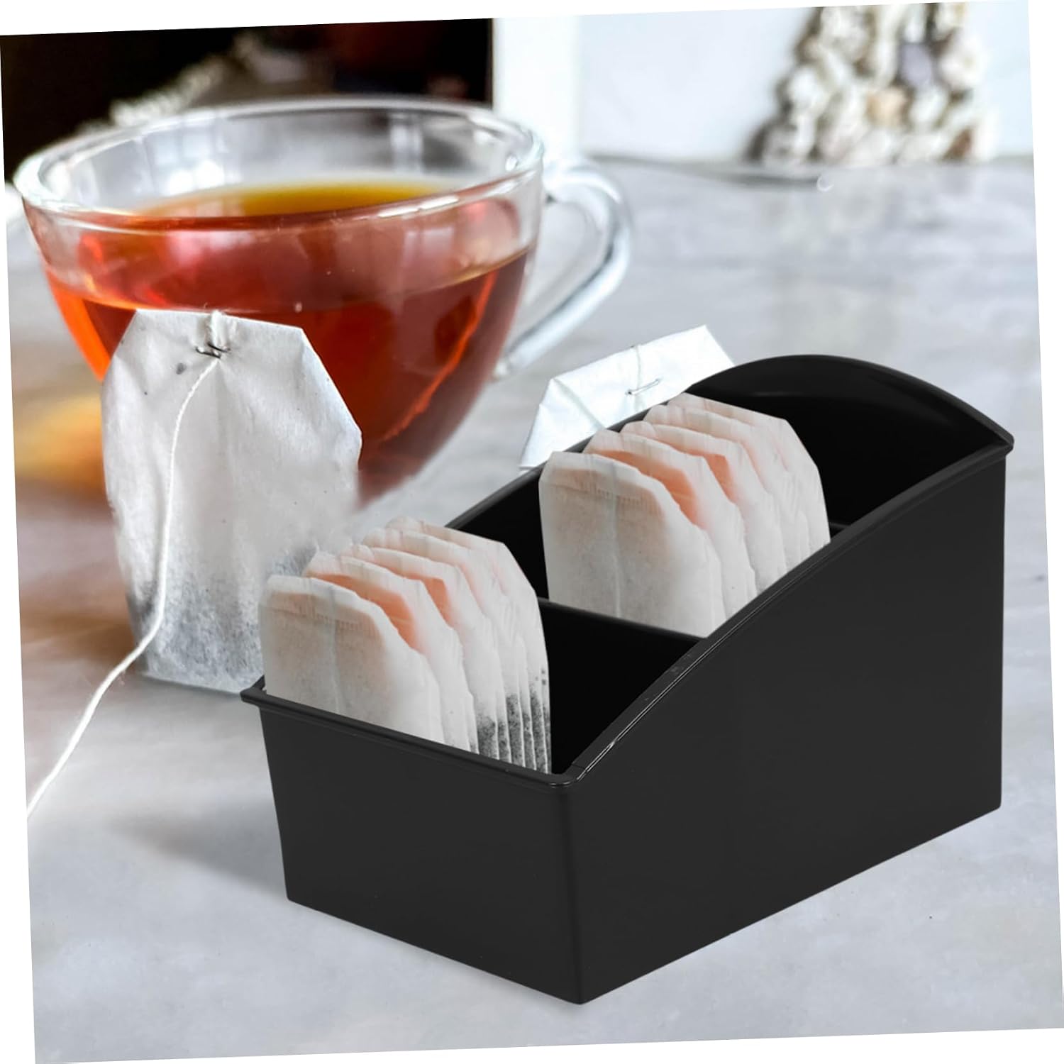 2pcs Tea Bag Organizer for Coffee Station and Candy Bags Versatile Storage Box for Sugar Packets Elegant Countertop
