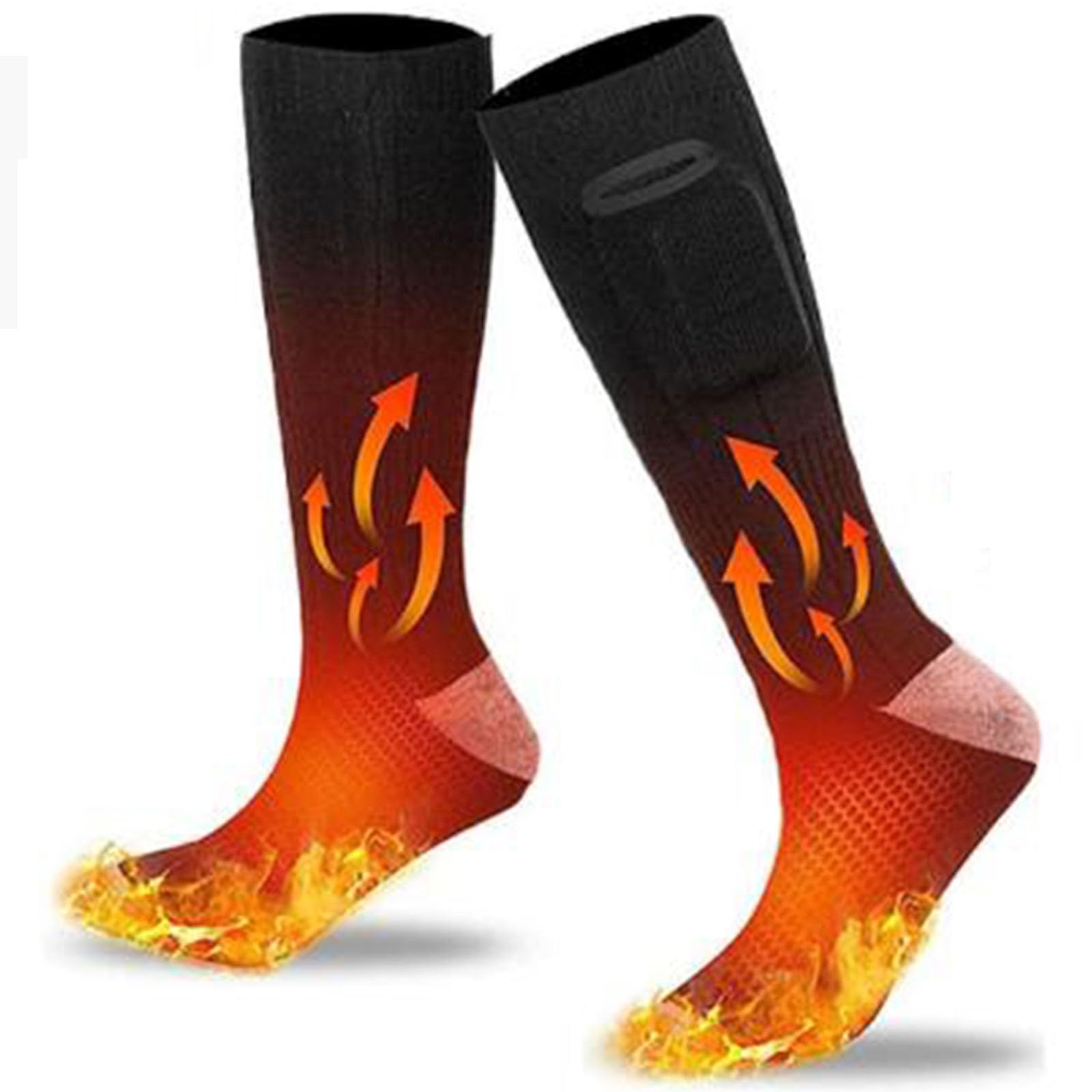 Calcetines Calefactables para Hombre y Mujer, Batería 4000 mAh, Recargables, con 3 Niveles de Calentamiento, Calcetines Lavables para Ciclismo/Esquí/Pesca en Invierno, Unisex 36-44