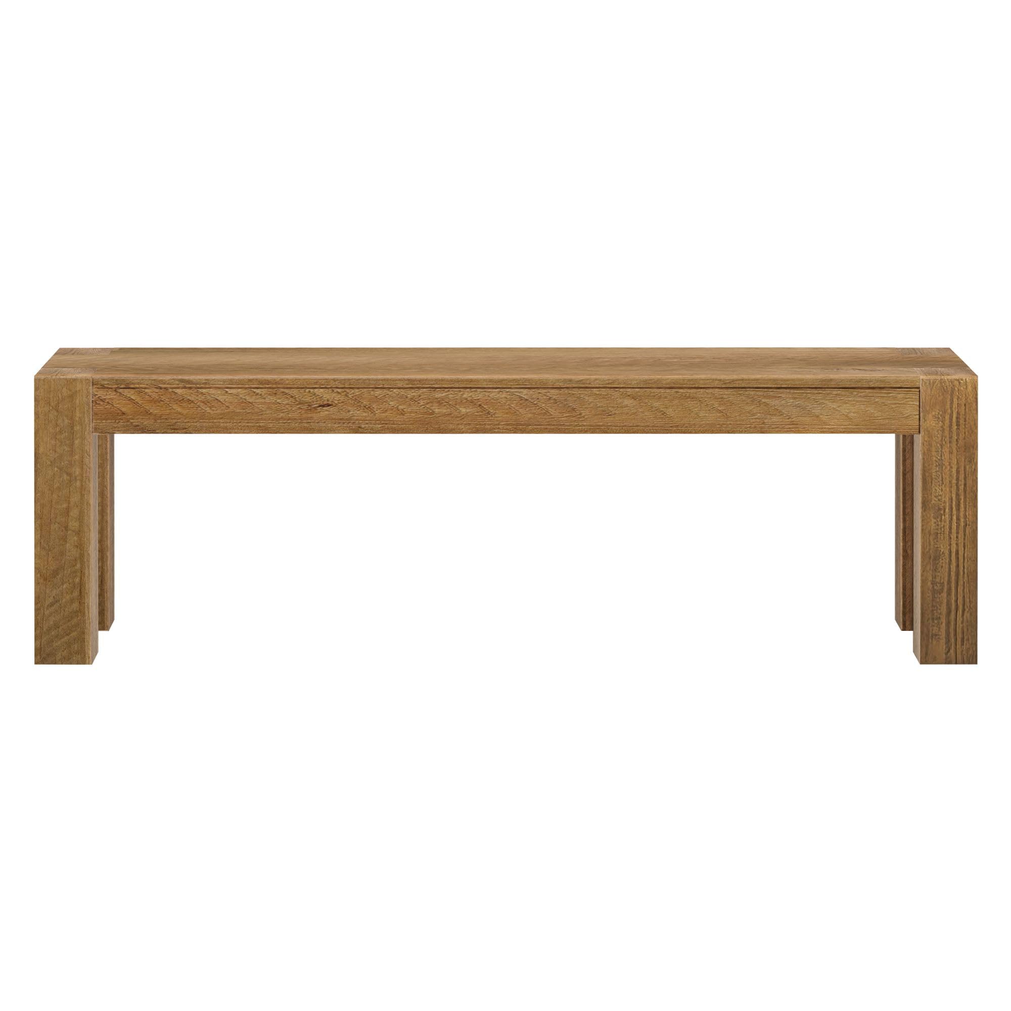 Plank+Beam Camden Dining Bench, 58 Inch, Rustic Barnwood | Low-VOC Finish, Rustic Finish, Solid Wood