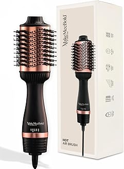Urban Yog MakeMeeBold Hot Air Brush | 2-in-1 Hair Dryer & Straightener Brush with 3 Temp, 2 Speed Settings, Tangle-Free Bristles, 1200W, Auto Shut-Off | Gifts for woman