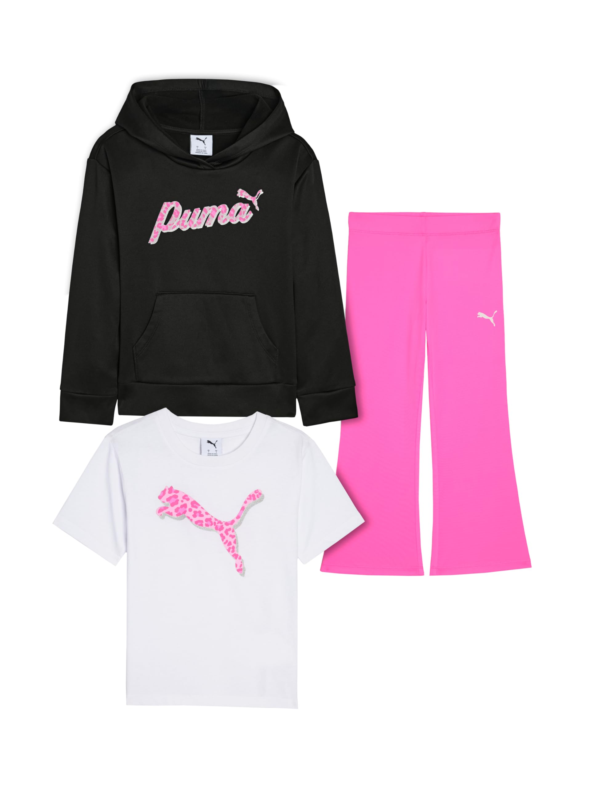 

                                                    Puma Girl's 3PC Fleece Pullover Hoodie, T-Shirt & 