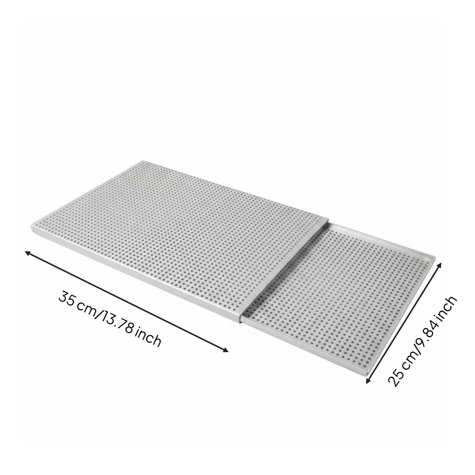 Bandeja Comercial de Horneado para Pastelería con Perforaciones Uniformes y Aluminio Resistente Especial para Uso Continuo Adecuada para Elaboración, 35x25cm, Anodizado