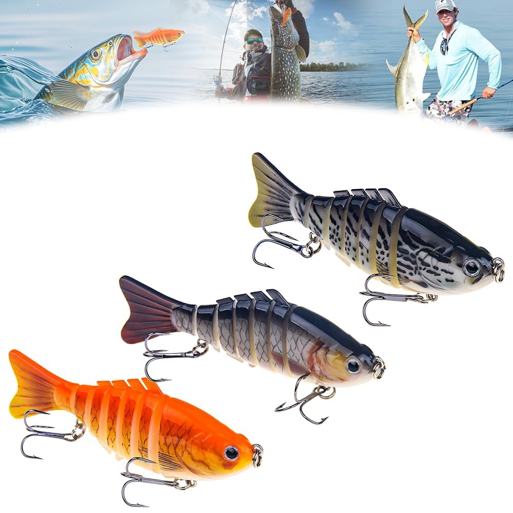 2026 Upgrade 3D Swimming Bait for Freshwater &amp; Saltwater, Robotic Fishing Lure, 2Fishing Gear Attracts Fishing Lures Walleye Trout Bass, Fishing Lures for Beginners