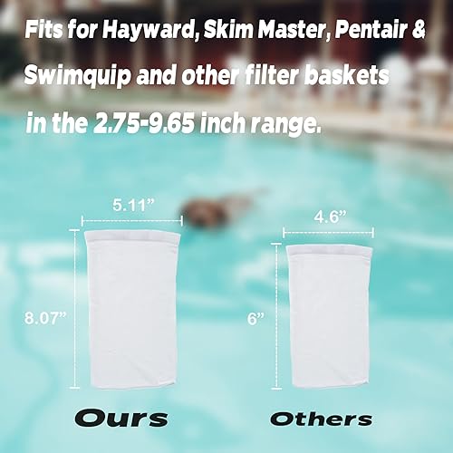 Miniatura 6 de Paquete de 30 calcetines de filtro de piscina para piscina enterrada y sobre el suelo, hojas de malla fina, atrapador de polen, desechos, prefiltro