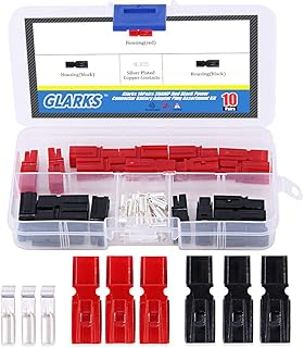 Glarks 10 Pair 30AMP Quick Disconnect Power Terminals Connectors, Red Black Quick Connect Battery Connector Modular Power Connectors Set