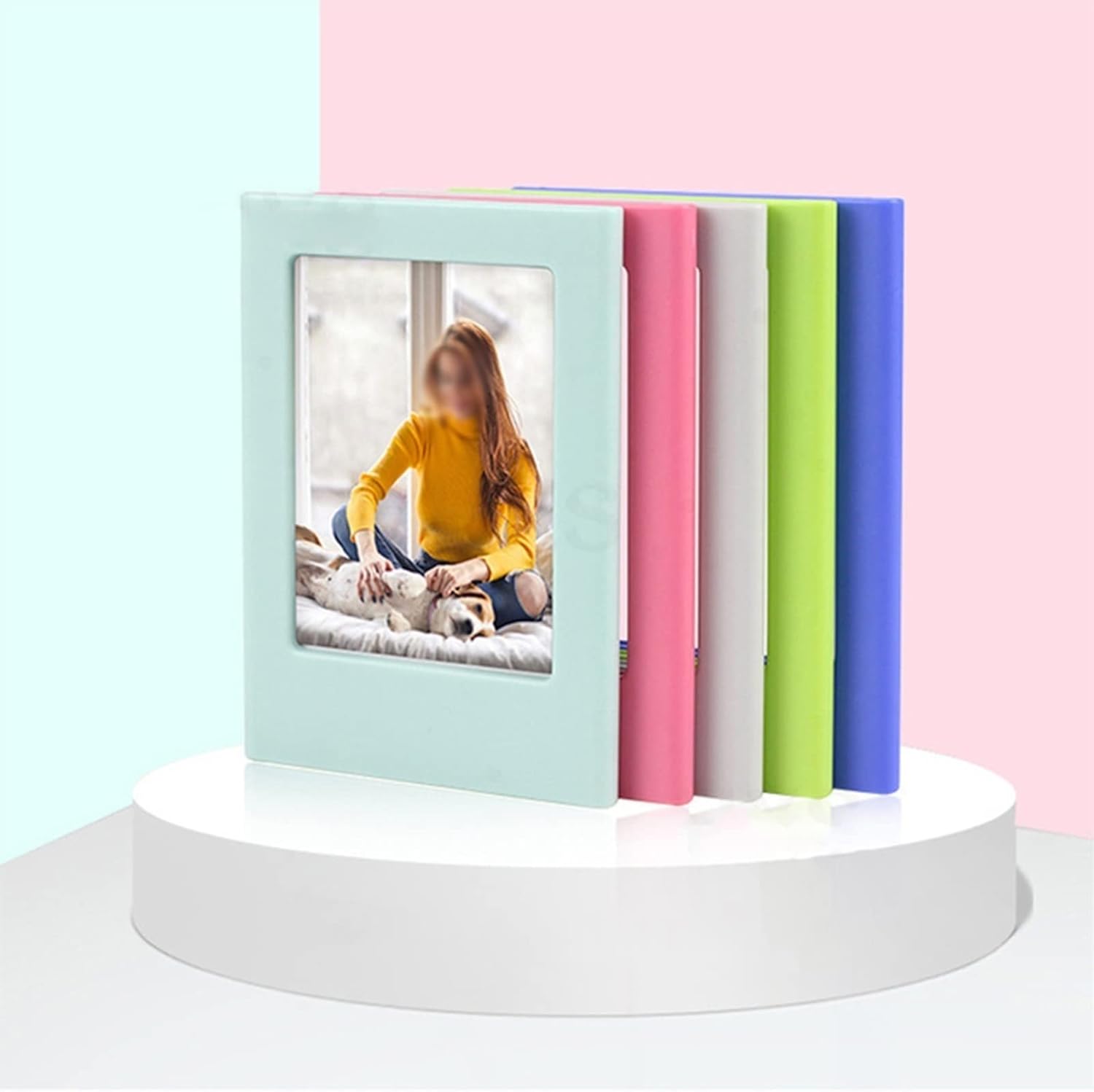 Magnetic Photo Frames for Mini Film Papers Double Sided Fridge Picture Frame Magnets Children Artwork Frames(5pcs Colorful)