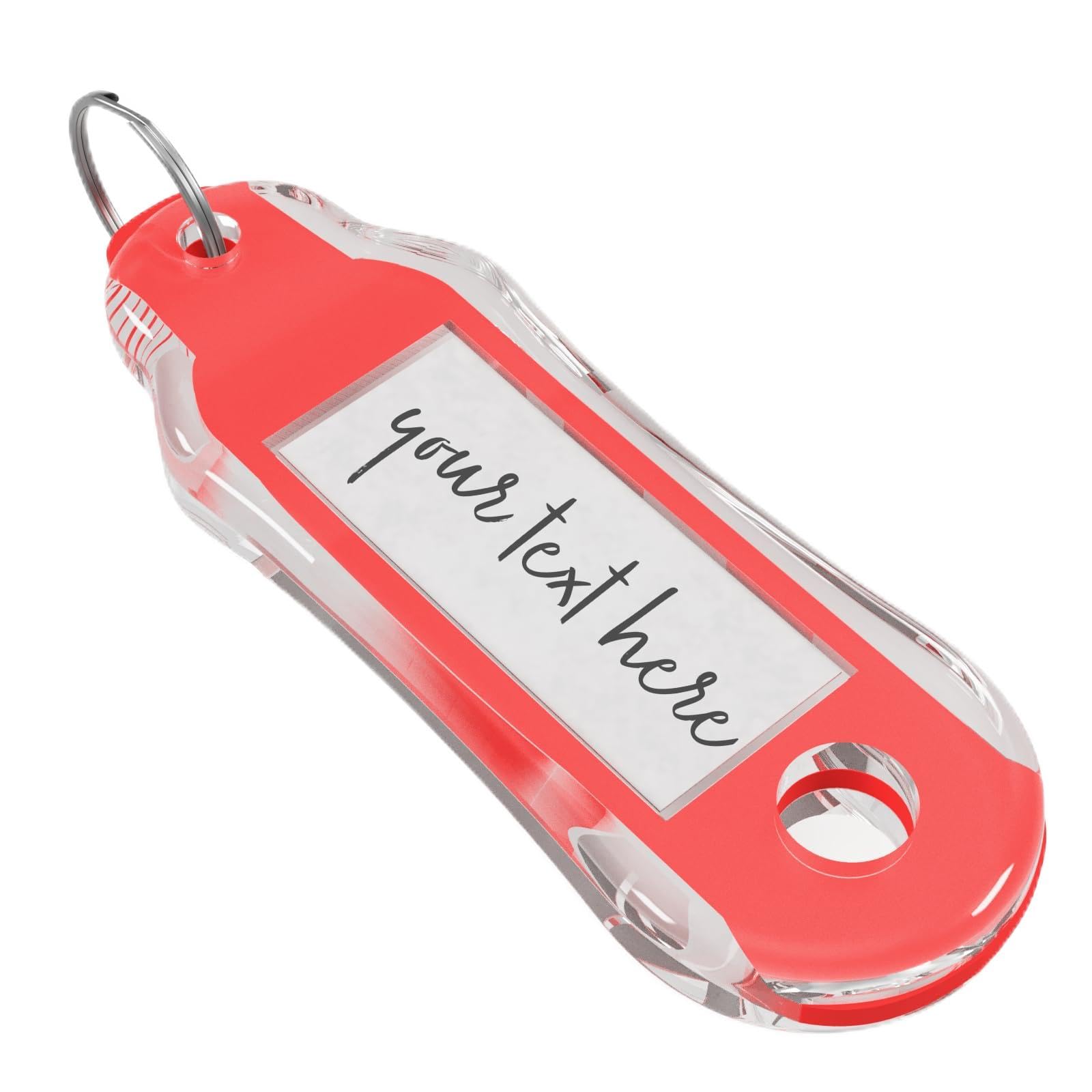 QUERGO 10-Pack Heavy Duty Key Tags with Labels & Split Rings for Keys, Key Rings with Tags, Key Fobs with Labels - Assorted Colour Keyring, Key Holder Set for Luggage, Pets, Office