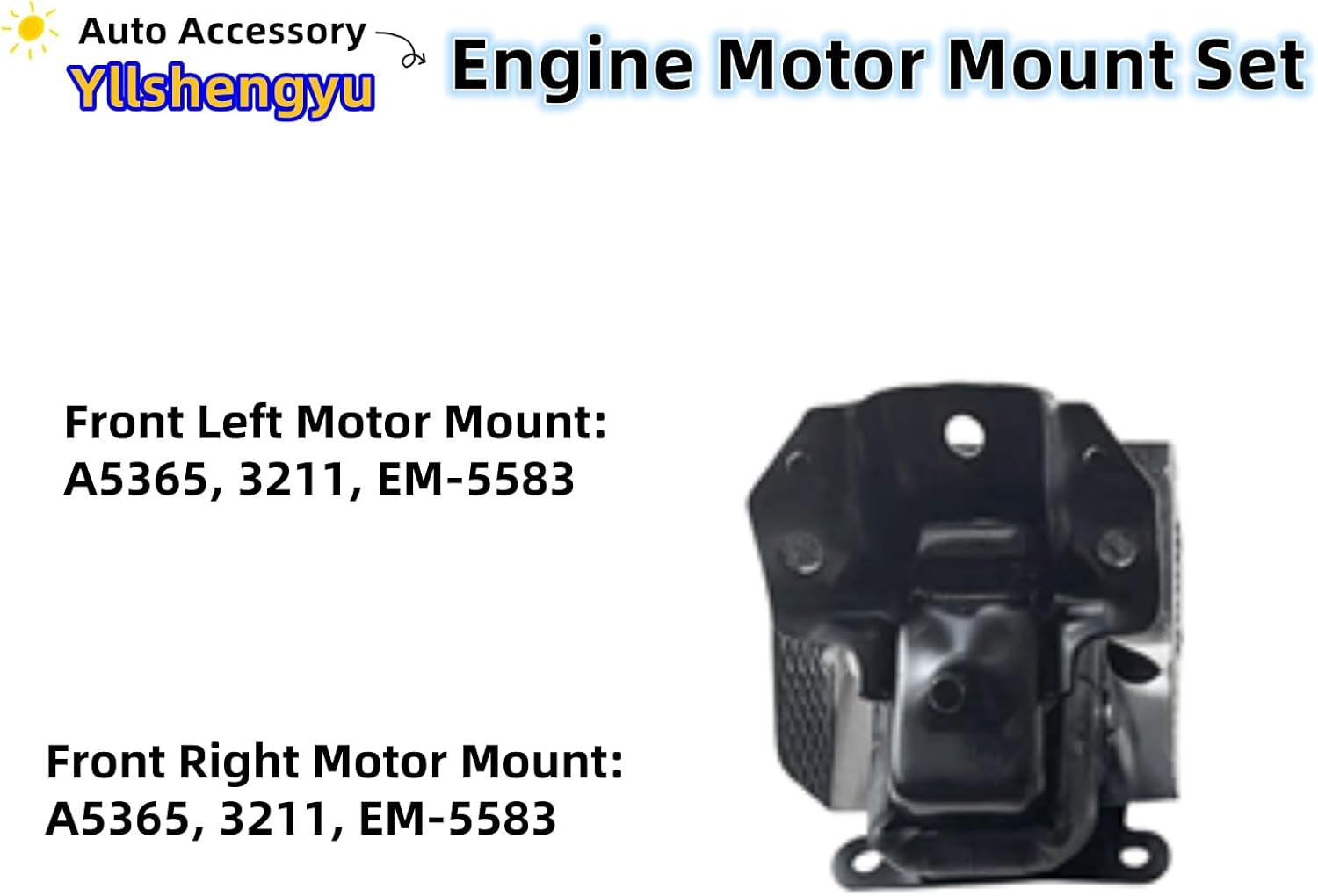 3Pcs Engine Motor Mount Kit - for Trucks & SUVs (Silverado/Sierra 1500/2500/3500, Tahoe, Suburban, Avalanche, Yukon, Escalade ESV), Replaces A5365 A2811