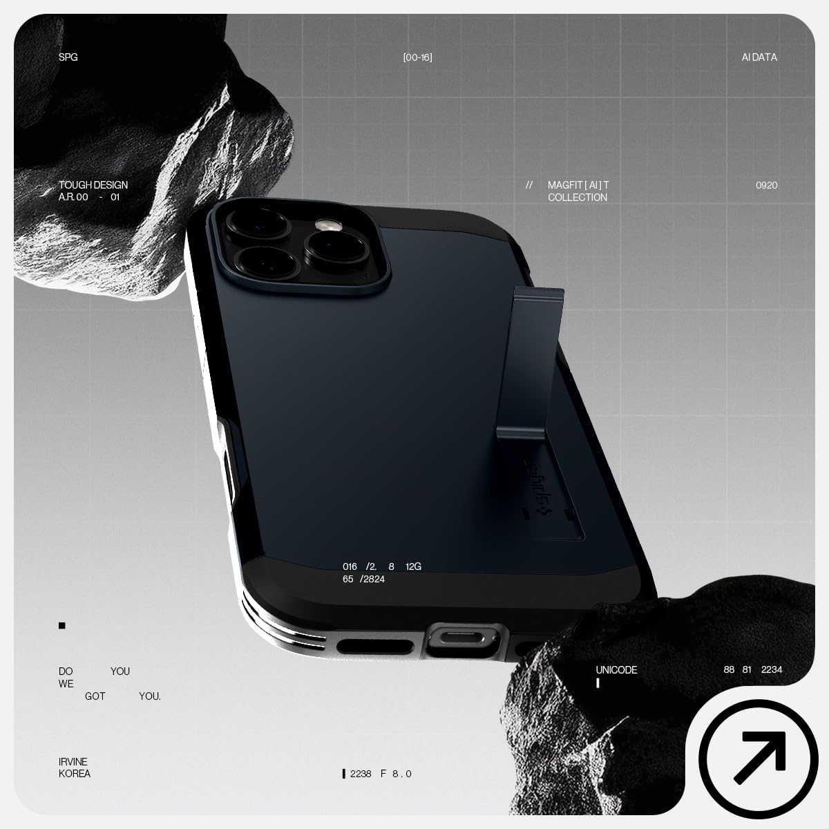 Spigen for iPhone 16 Pro Case, Tough Armor T (Ai) MagFit [Camera Control Button Coverage] [Compatible with Magsafe] [Kickstand] - Metal Slate - Image 3
