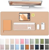 Vista 19 de YSAGi Protector de escritorio de cuero, tapete de oficina, alfombrilla grande para mouse, secante antideslizante de cuero PU, escritorio