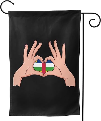 Miniatura 4 de LIFANGMI Holding Love In Your Hands Flag Of The Central African Republic Garden Flag 12.5"x18" Inch Double Sided Garden Flags Home Lawn Outdoor