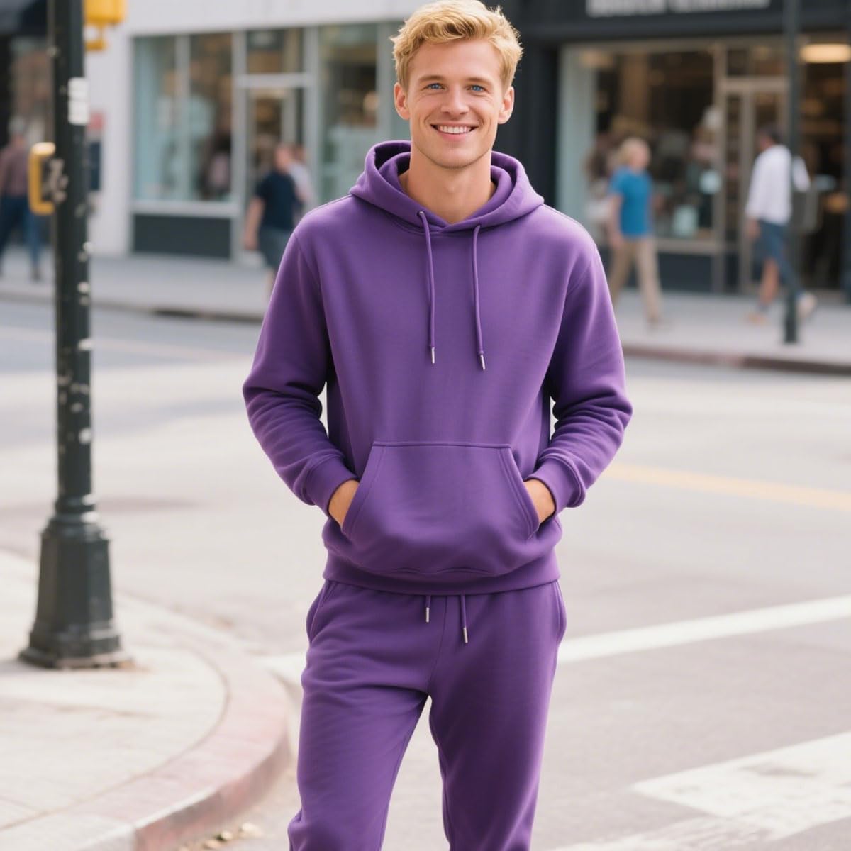 Men's Tacksuit 2 Piece Active Set Fleece Pullover Sweatshirt and Sweatpants Jogging Sweatsuit Outfit - Image 3