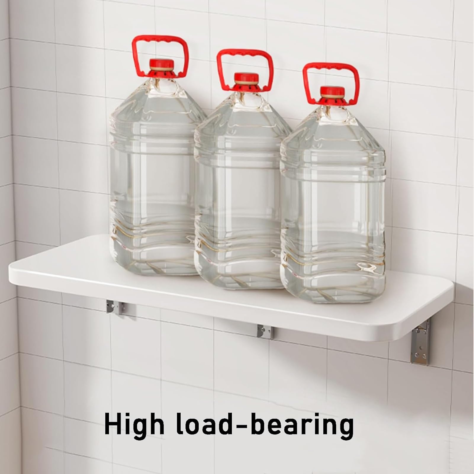 Wandmontierter Klapptisch, S-sparend, schwimmender Tisch für Zuhause, Büro, stabile Tragfähigkeit, ideal für Boo-Fotos und Vasen, Holzfarbe, 60 x 20 cm / 23.6x7.8in