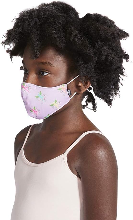 Bloch unisex-child Children's Soft Stretch Reusable Face Mask With Lanyard and Moldable Nose Pad (Pack of 3 Assorted Prints)