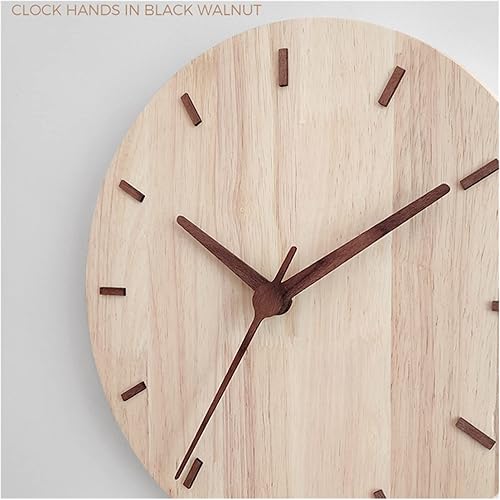 Miniatura 3 de HEXEH Reloj para sala de estar, diseño moderno, estilo simple de nogal, estilo de cocina, reloj de madera, etiqueta 3D, arte de pared, decoración