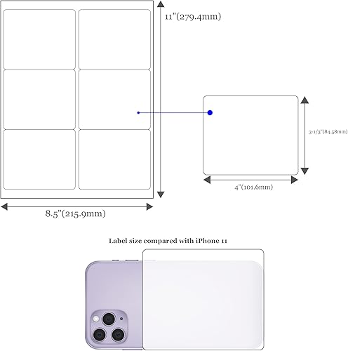 Miniatura 6 de Mr-Label Etiqueta de vino blanco mate impermeable de 4 x 3-13 pulgadas, para impresora de inyección de tinta y láser, para botella de vino de 25.4