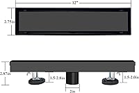 Vista 2 de Drenaje lineal de ducha de 12 pulgadas, drenaje de suelo de ducha rectangular, con cubierta de rejilla de inserción de azulejos 2 en 1 extraíble