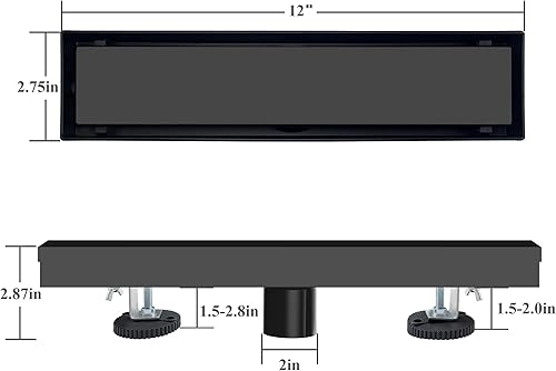 Miniatura 2 de Drenaje de ducha lineal de 24 pulgadas con cubierta extraíble de rejilla de inserción de azulejos 2 en 1 y certificado CUPC de acero inoxidable