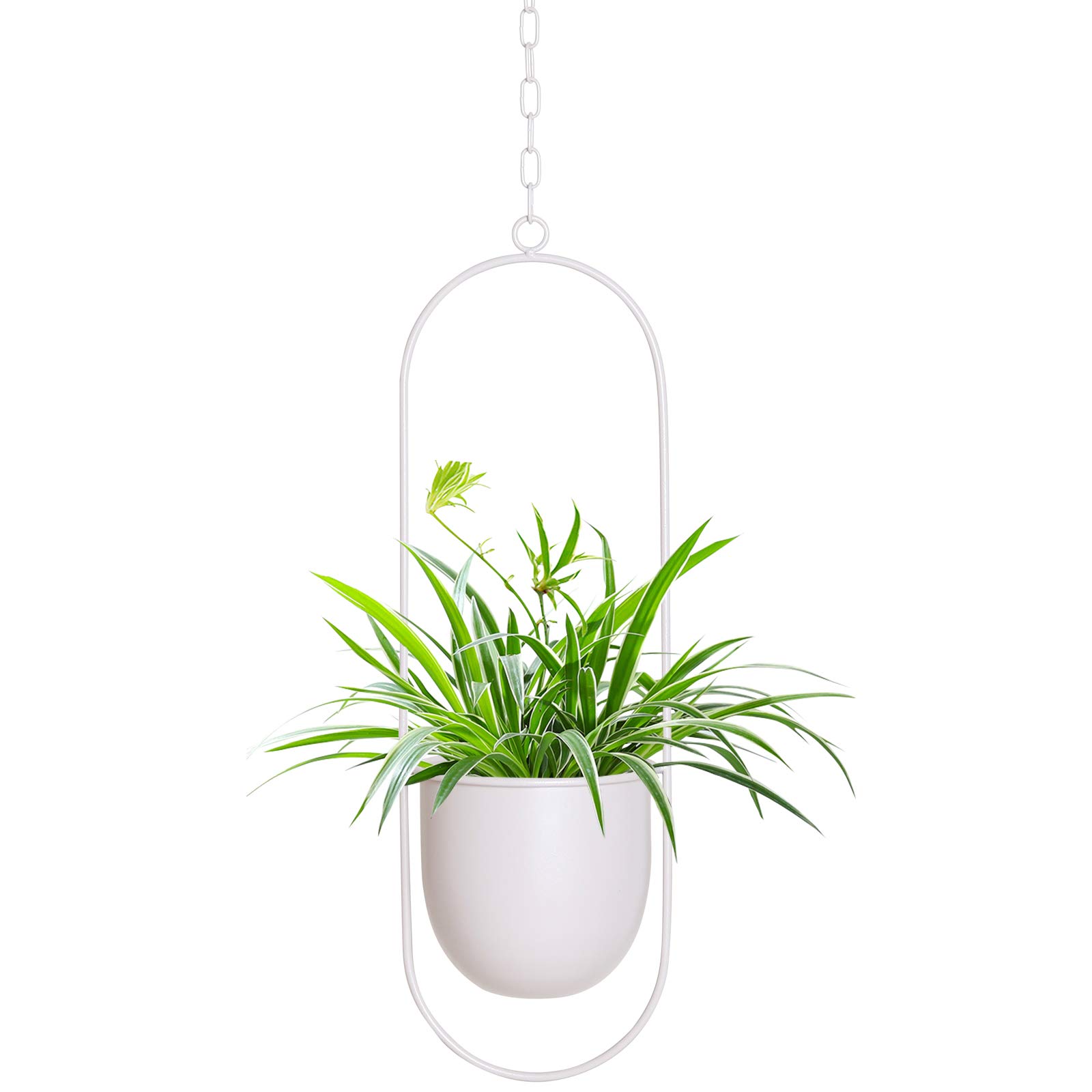 Metal Hanging Planter, Wall Ceiling Plant Hangers, Modern Mid Century Flower Pot Plant Holder for Indoor Outdoor Home Decor