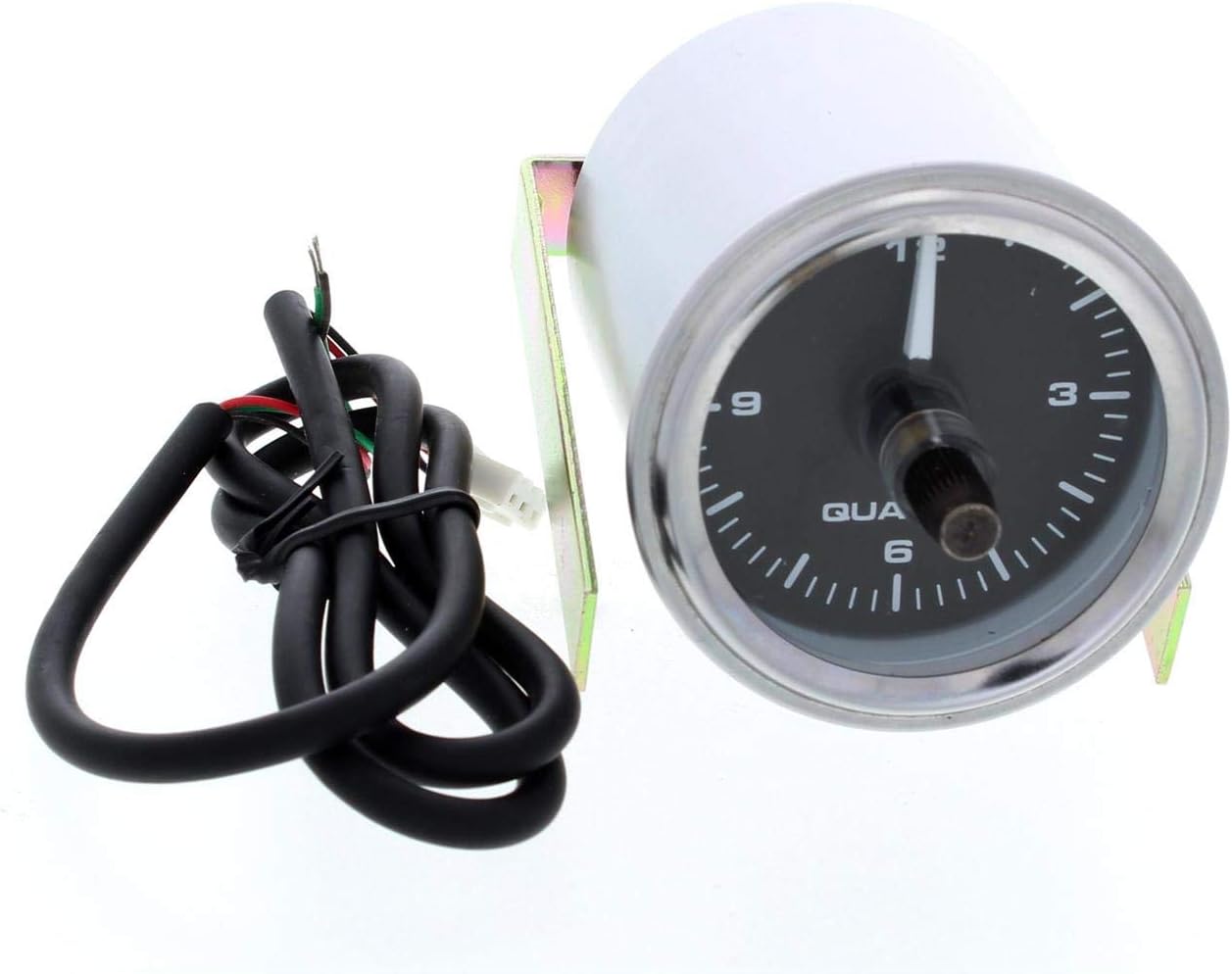 Speedway Motors 2-1/16 Inch Black Face Quartz Dash Clock with Stainless Bezel, 12V Electric Gauge with Lighted Display, 2.05 Inch Body Diameter and Quick-Disconnect Harness