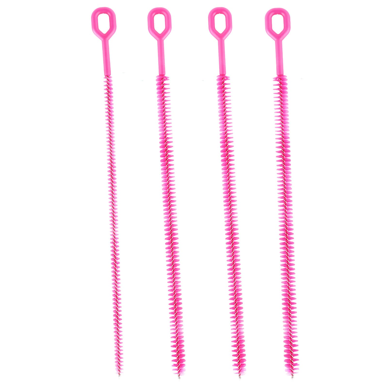 4pcs Straw Cleaner Brushes for Stanley 12.6in Extra Long 3 Sizes Full Bristles Coverage Reusable Drinking Straw Brush Cleaning Accessories for Water Bottle Tumblers Sippy Cup Tube (Rose Pink)