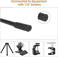 Vista 3 de Soporte de cámara de cuello de cisne de 11 pulgadas brazo de cuello de cisne 1/4 20 roscado macho hembra brazo de tubo flexible Max 4.4 lbs soporte