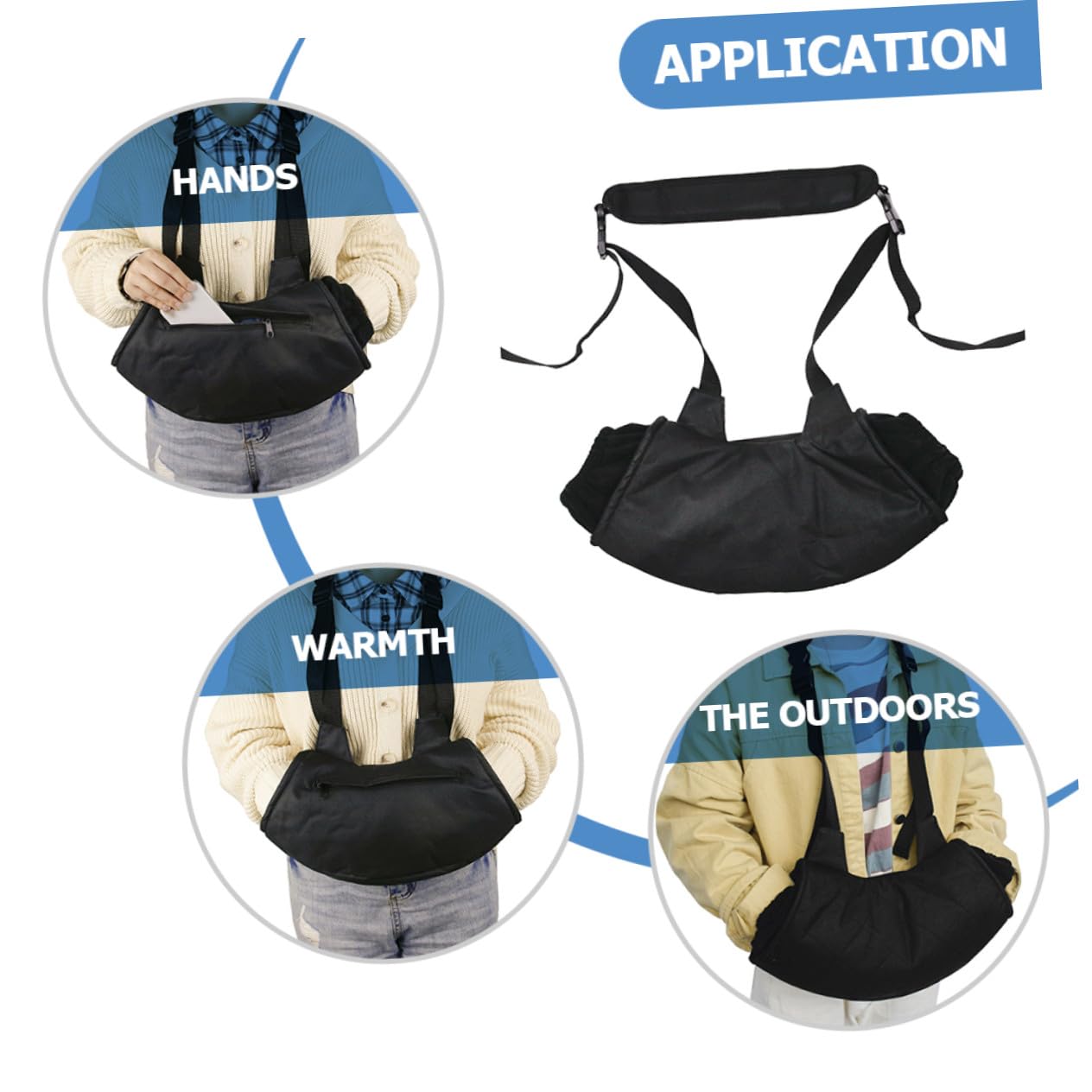 Manchon en Tissu Oxford Coton PP et Polaire Chauffe-Mains Portable Chaud et Confortable pour l'hiver en Extérieur, pour Chasse et Camping