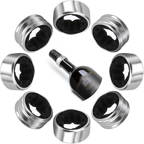 Sunnyac Collares de acero inoxidable para botella de vino, anillos de goteo de vino con clase, tapón de gota de vino simple y duradero con fieltro