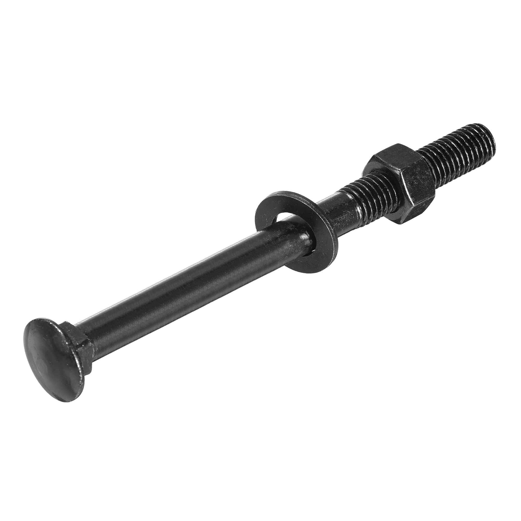 sourcing map Bulloni a testa quadrata M12 x 150 mm con dadi e rondelle, 24 viti in acciaio inossidabile 304 a testa tonda a collo quadrato, nero